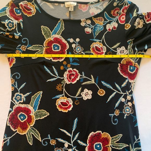 Olivia Matthew Long Sleeve Black Floral Dress with Bell Ruffle Sleeves S… - Picture 5 of 8